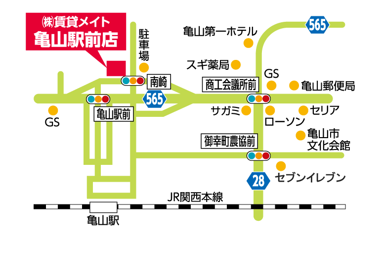 ㈱賃貸メイト 亀山駅前店の周辺マップ